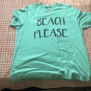 Teal 'Beach Please' T-Shirt